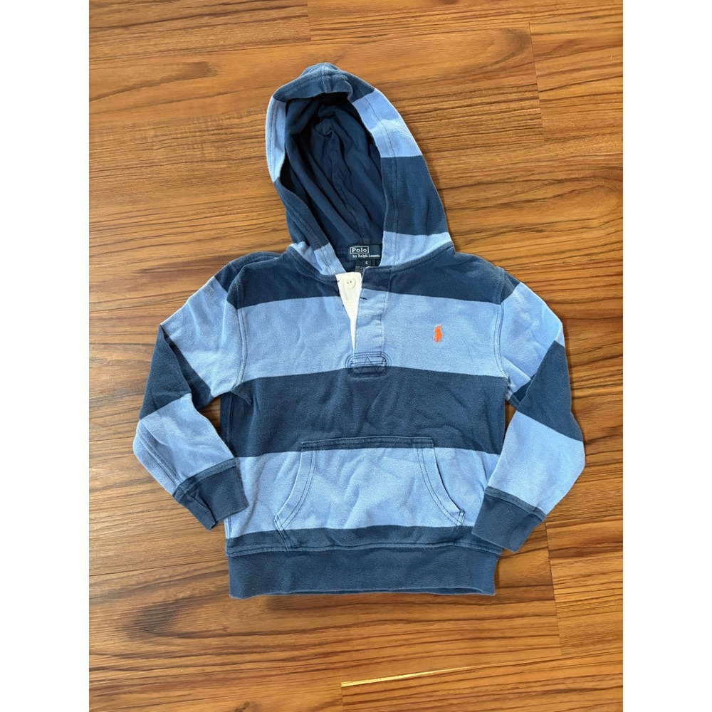 Polo Ralph Lauren boy's rugby-stripe  hoodie size 6